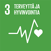 YK:n Agenda 2030 tavoitteen 3. Terveyttä ja hyvinvointia -ikoni.