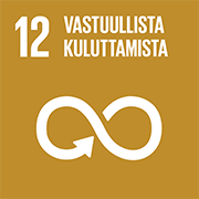 YK:n Agenda 2030 tavoitteen 12 Vastuullista kuluttamista -ikoni.