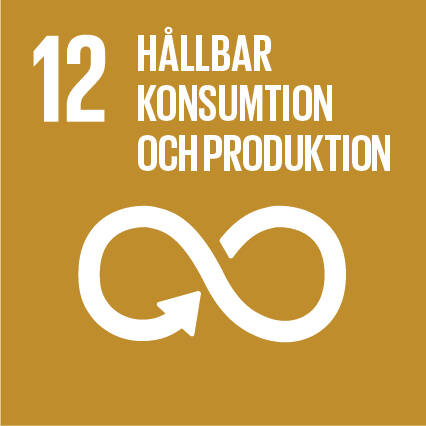 FN:s Agenda 2030, mål 12 Hållbar konsumtion och produktion-ikonen.
