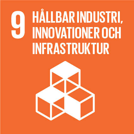 FN:s Agenda 2030, mål 9 Hållbar industri, innovationer och infrastruktur-ikonen.