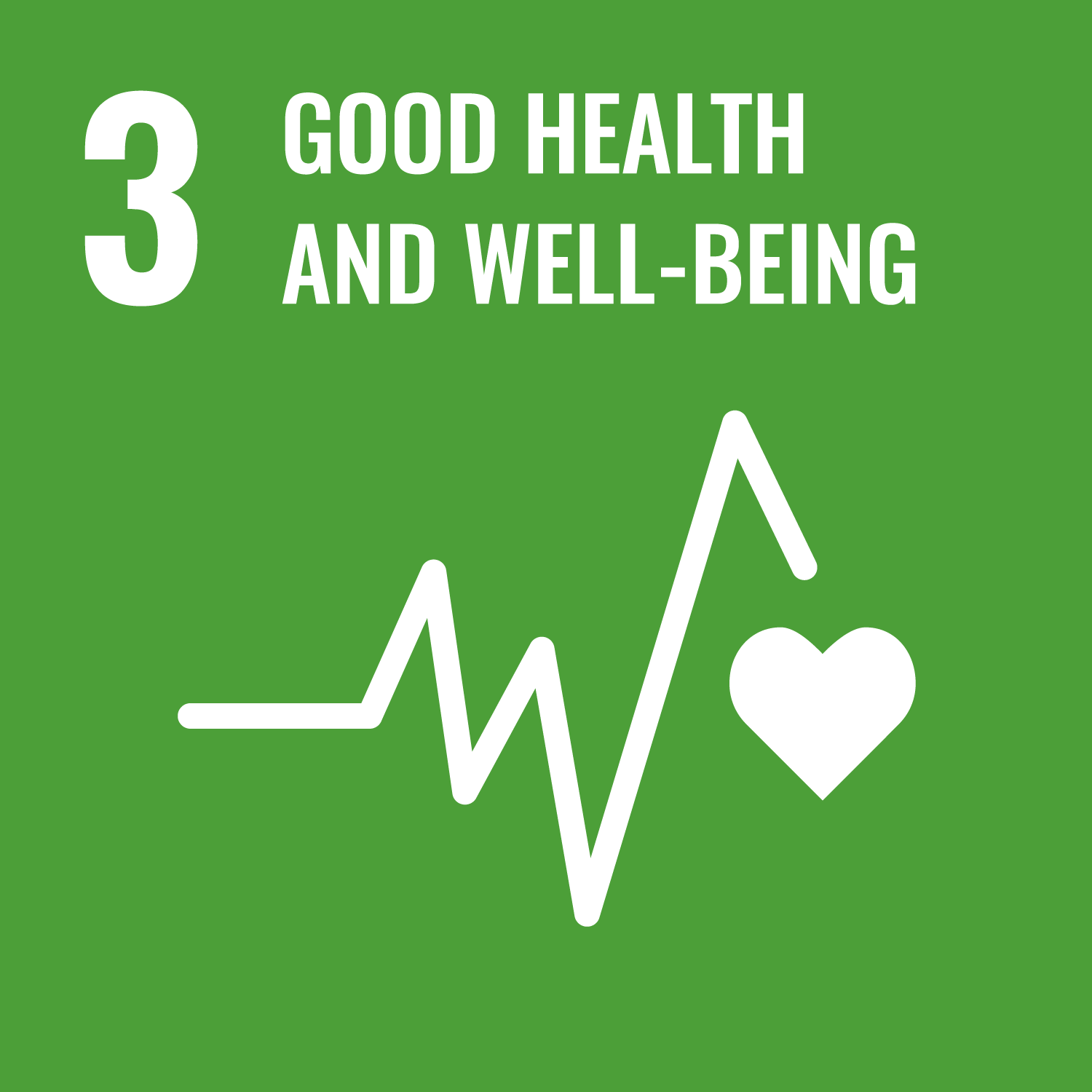 UN Agenda 2030 SDG 3 Good health and well-being icon.